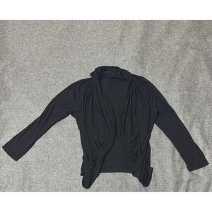 Mix by 41 Hawthorn Women 1X Cardigan Black Open Front Long Sleeve Rayon Spandex